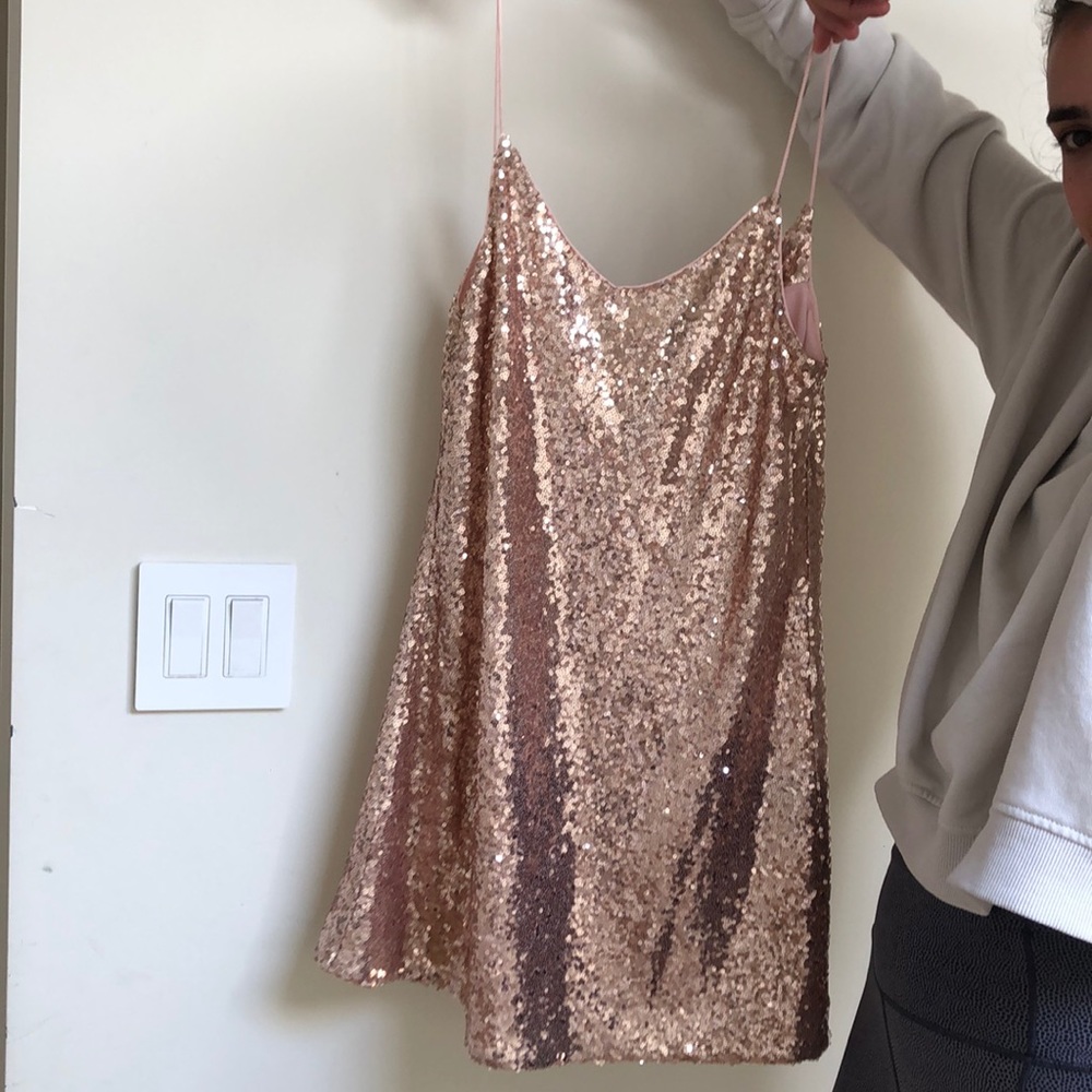 Beautiful shiny dress with scoop back!